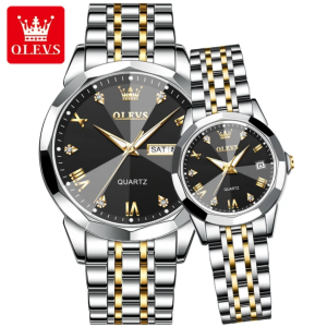 Luxury Olevs Couple watch - golden black