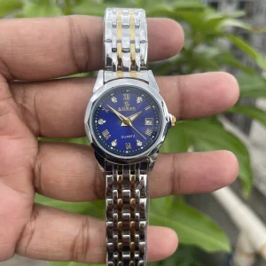 Sober Daimond cut watch - golden blue ledis