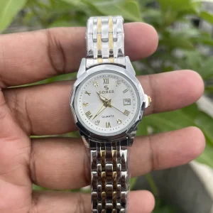 Sober Daimond cut watch - golden white ledis